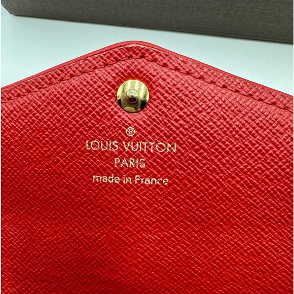 Louis Vuitton - Authentic-Sarah Retiro Mono / Red Trim Long wallet w/ Box - Picture 8 of 15